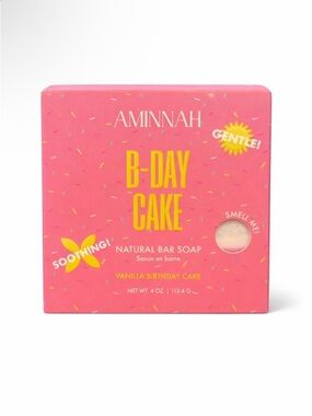 Aminnah B-Day Cake Natural Bar Soap 🎂 Vanilla Birthday Cake 4oz